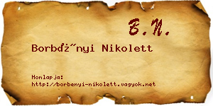 Borbényi Nikolett névjegykártya