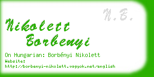 nikolett borbenyi business card
